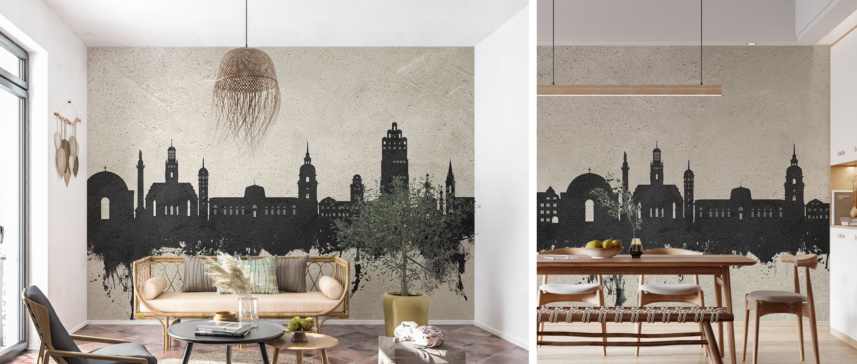 Featuring Darmstadt skyline in sleek concrete tones, this wallpaper blends urban heritage with contemporary refinement. Perfect for studies, living areas, or creative spaces, it transforms interiors with architectural elegance and industrial charm. 