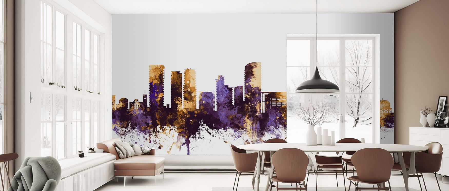 A mural wallpaper showcasing Darwin skyline in bold radiant hues, perfect for bedrooms, living rooms, or offices. It enriches interiors with metropolitan artistry, decorative refinement, and creative charm, creating refined atmospheres enriched with cultu