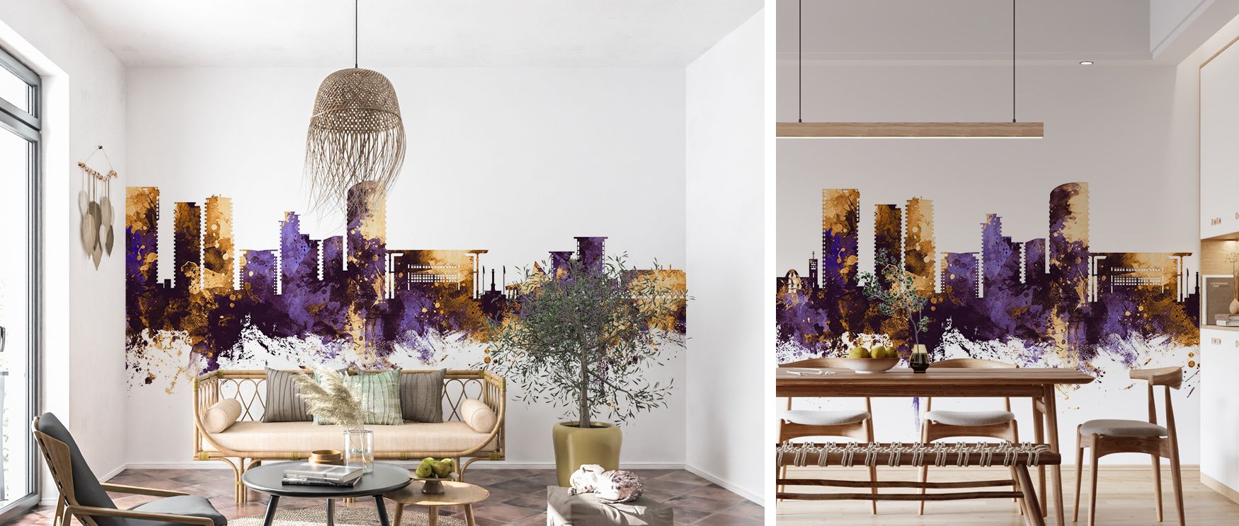 A mural wallpaper capturing Darwin skyline in radiant tones, perfect for bedrooms, living rooms, or studies. It enriches interiors with decorative refinement, urban artistry, and modern charm, creating bold spaces filled with timeless sophistication and c