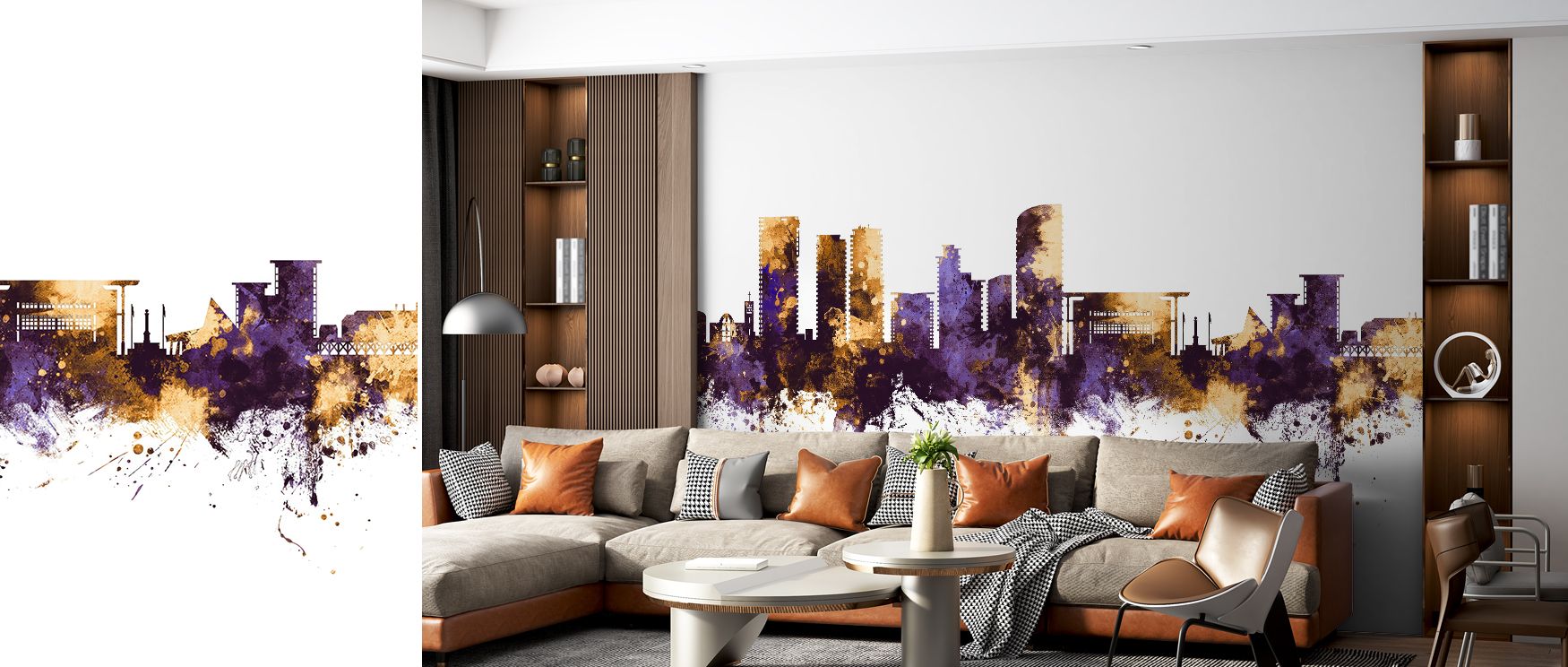 A mural wallpaper featuring Darwin skyline in radiant artistry, perfect for bedrooms, living rooms, or dining areas. It enriches interiors with metropolitan charm, decorative refinement, and stylish balance, creating refined spaces enriched with architect