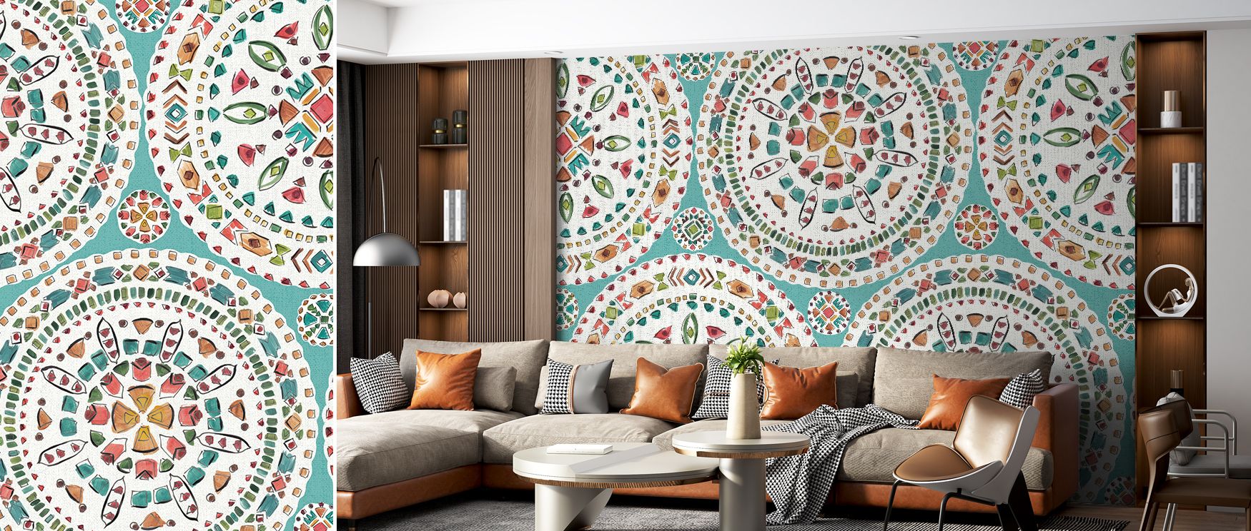A floral wallpaper enriched with blossoms in soft tones, designed to enhance living rooms, dining spaces, and bedrooms. It creates calm, stylish interiors that celebrate natural beauty, adding a decorative presence filled with elegance, refinement, and ba