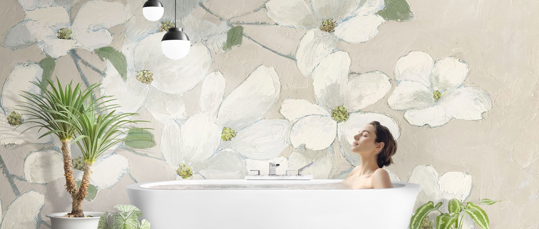 A wallpaper showcasing dogwood blossoms in soft hues, perfect for nurseries, bedrooms, or creative spaces. It enriches interiors with decorative refinement, natural artistry, and floral sophistication, creating refined atmospheres filled with serenity, el