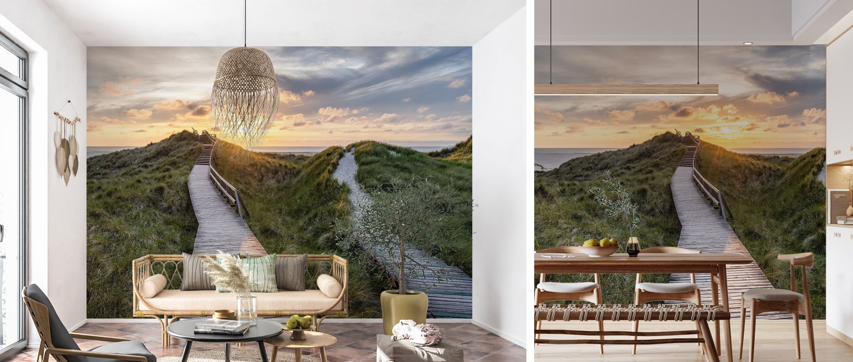 A wallpaper capturing boardwalk imagery in soft scenic tones, perfect for bedrooms, dining rooms, or living spaces. It enriches interiors with decorative artistry, natural balance, and tranquil refinement, creating refined spaces enriched with timeless so