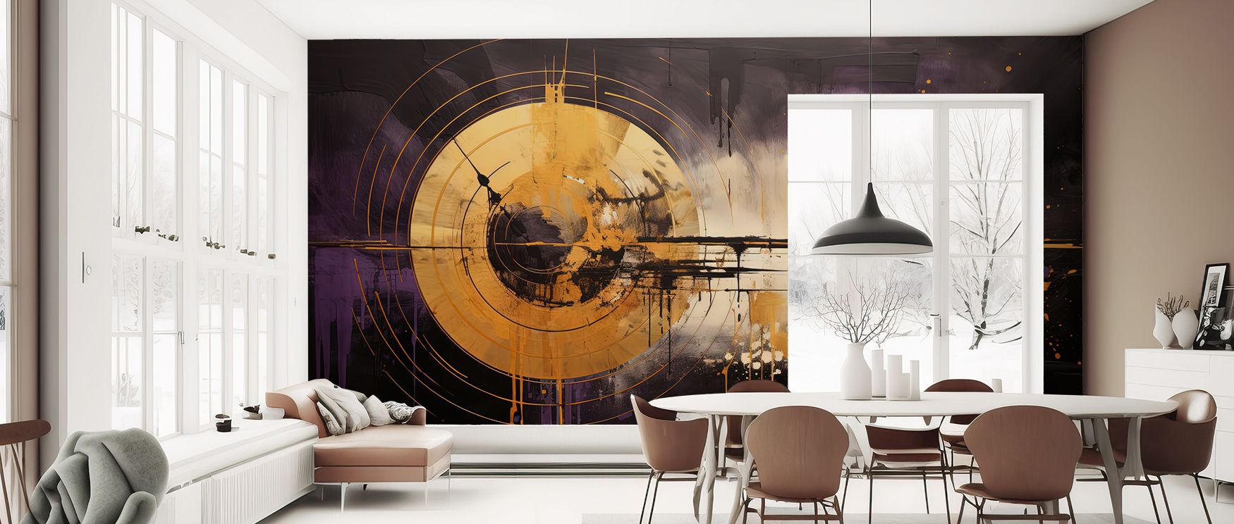 A mural wallpaper capturing drifting cosmic imagery, perfect for bedrooms, lounges, or dining rooms. It enriches interiors with decorative refinement, celestial artistry, and imaginative charm, creating refined spaces filled with cosmic inspiration and so