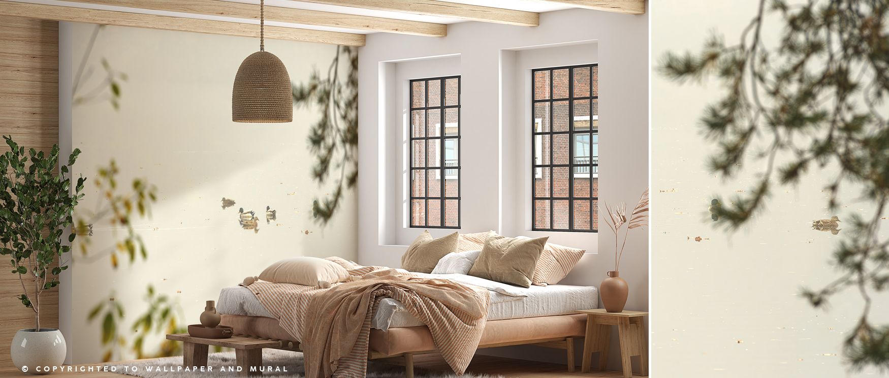 Ducks resting scenic mural wallpaper designed with artistic tones, suited for bedrooms, dining spaces, or studies. It creates stylish interiors enriched with decorative refinement, natural charm, and calming presence, offering homes peaceful inspiration a