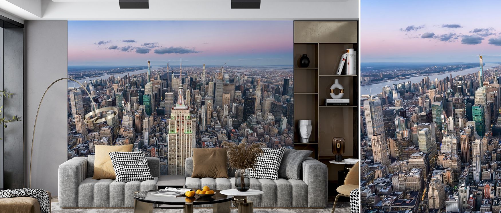 Iconic Empire State design wallpaper mural adds urban pride and sophisticated beauty to interiors, creating stylish backdrops for bedrooms or offices. 