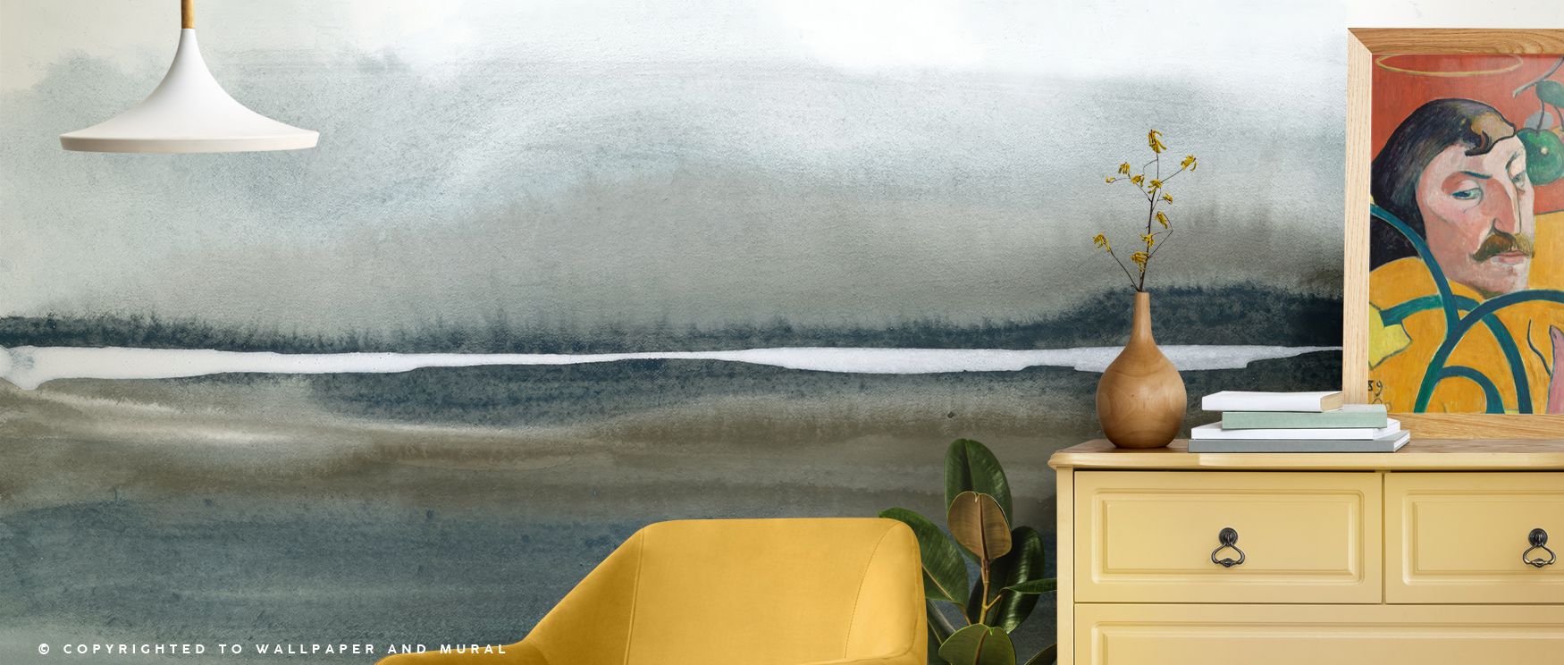 Powerful end-of-day tones depicted in wallpaper enhance interiors with grandeur and inspiration. Living rooms, bedrooms, or studies glow with artistry, creating bold spaces filled with dramatic atmosphere and emotional impact. 