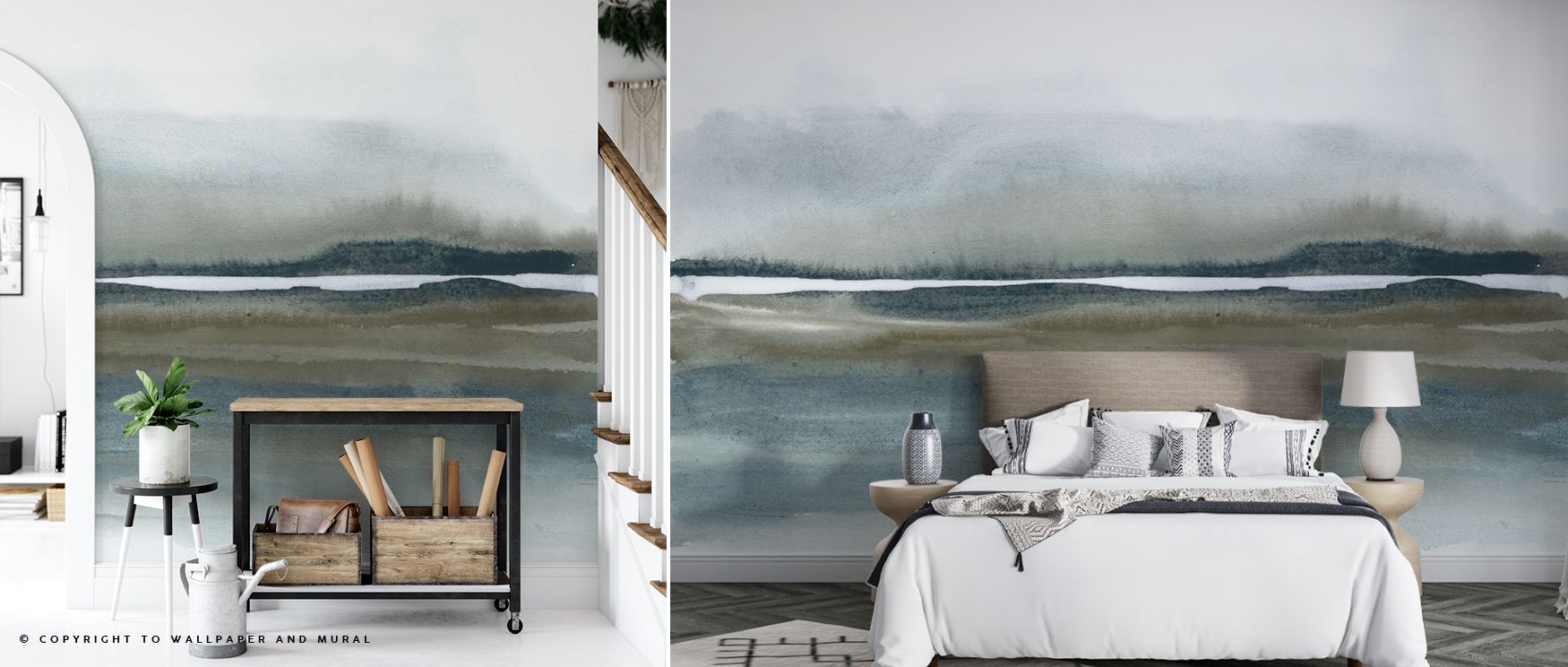 Dramatic scenic wallpaper design featuring end-of-day beauty fills interiors with artistry, creating statement walls filled with bold character. Living rooms, bedrooms, or offices become inspiring sanctuaries enriched with depth and beauty. 