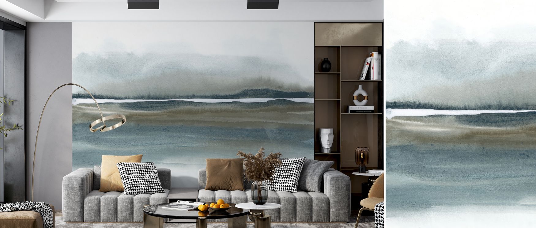Dramatic scenic wallpaper mural creates statement walls filled with artistry and depth. Bedrooms or lounges transform into inspiring spaces enriched with bold character, timeless beauty, and emotional power. 