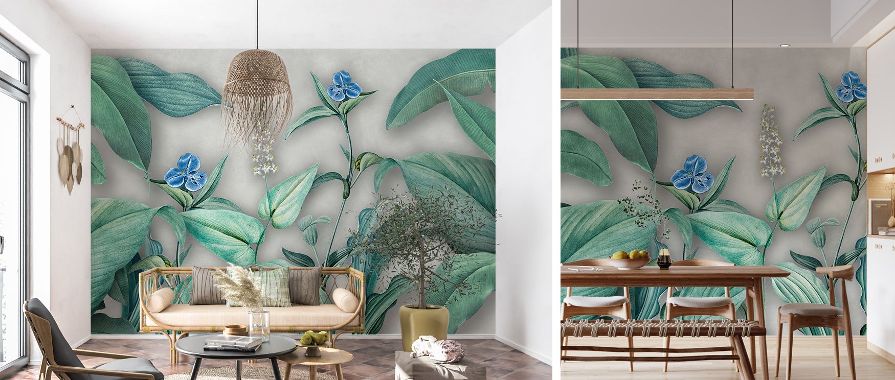 Subtle floral wallpaper mural in refined tones transforms interiors into sanctuaries of beauty and calmness. Bedrooms, lounges, or dining areas glow with timeless artistry, charm, and sophisticated presence. 