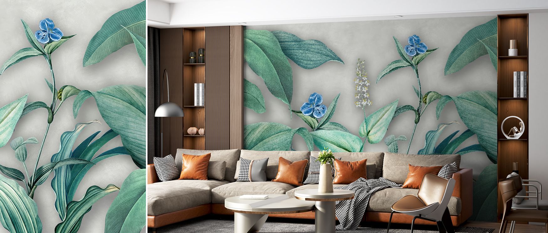 Refined floral wallpaper mural adds sophistication and timeless artistry to interiors. Bedrooms, living spaces, or dining rooms become serene sanctuaries filled with charm, beauty, and elegant calmness. 