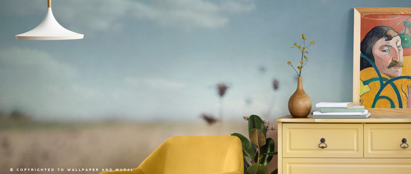 Cascading Queen Annes Lace flowers depicted in wallpaper design enrich interiors with refinement and serenity. Bedrooms or living rooms glow with artistic beauty, transforming walls into timeless floral backdrops filled with elegance. 