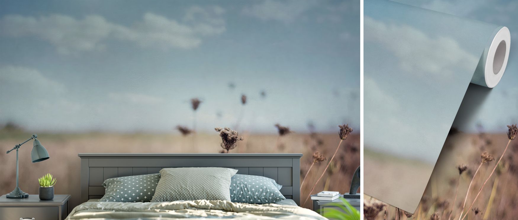 Queen Annes Lace floral mural design with delicate cascading flowers transforms interiors with charm and elegance. Bedrooms or lounges shine with natural artistry, creating refined atmospheres enriched with beauty, serenity, and botanical sophistication. 