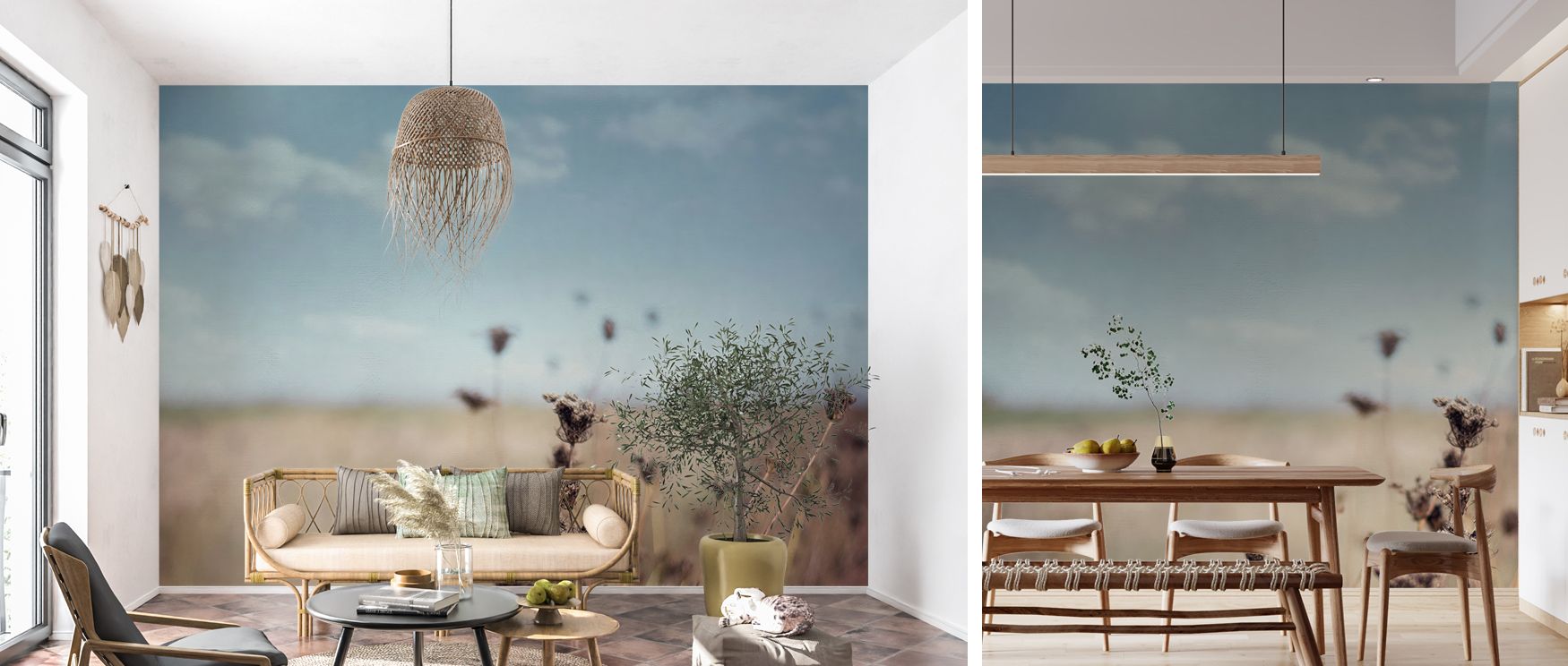 A floral wallpaper mural featuring intricate Queen Annes Lace patterns creates refined interiors enriched with calmness and charm. Bedrooms, living rooms, or lounges glow with timeless artistry, serenity, and botanical elegance. 