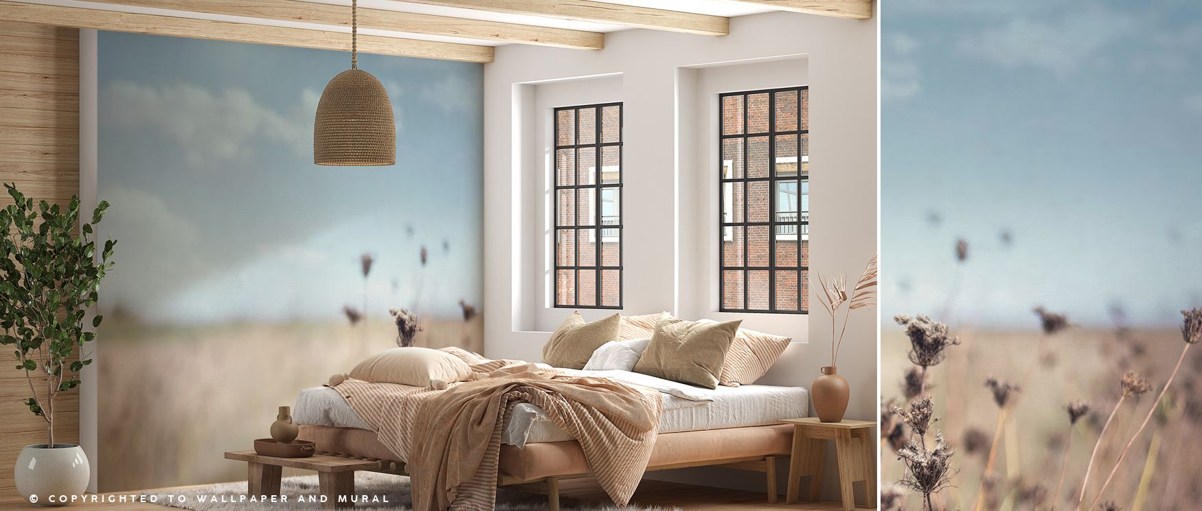 The Falling Queen Annes Lace wallpaper brings delicate charm to interiors with floral artistry. Bedrooms or living rooms become serene sanctuaries enriched with botanical beauty, creating atmospheres filled with refinement and calm character. 