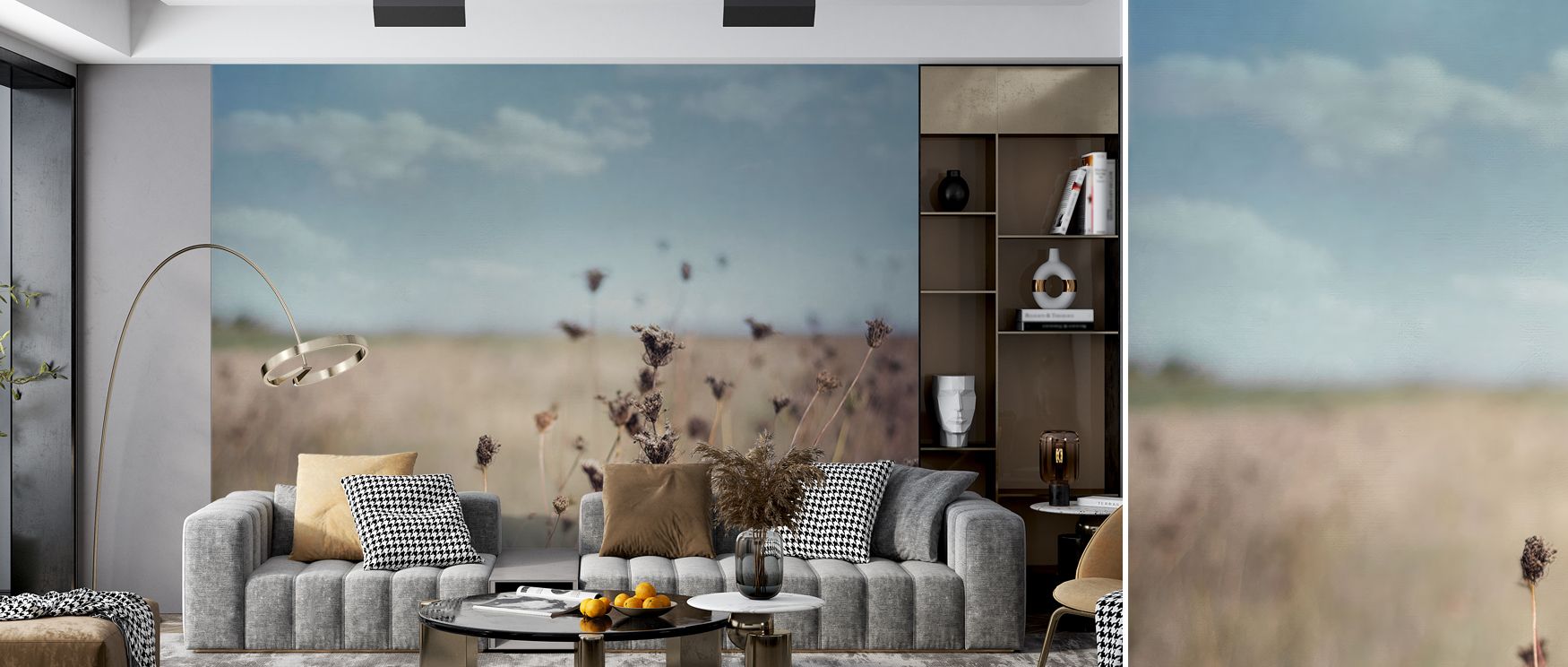 This Queen Annes Lace wallpaper mural captures floral artistry with softness and refinement. Living rooms or bedrooms glow with natural beauty, creating serene atmospheres enriched with charm and artistic tranquility. 