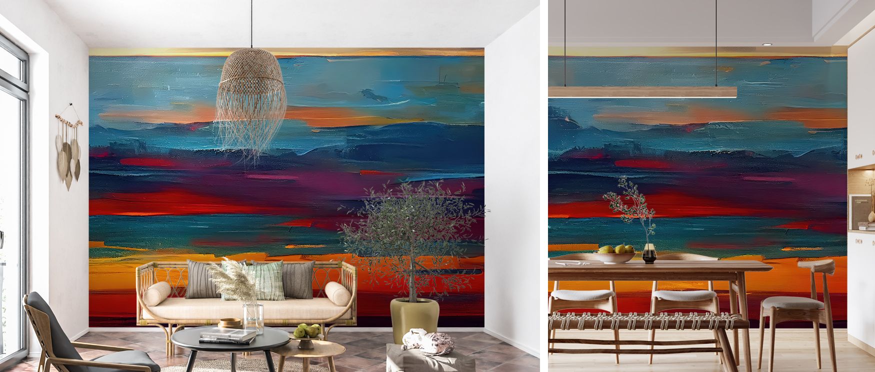 Mystical dawn wallpaper mural with enchanting hues enriches interiors with dreamy artistry. Bedrooms or lounges glow with whimsical imagination, turning walls into sanctuaries filled with wonder and fantasy beauty. 