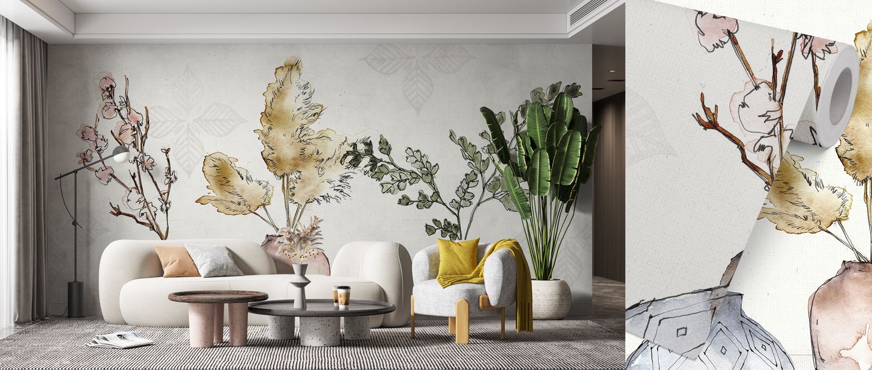 Rustic farmhouse wallpaper mural showcasing natural textures enriches interiors with charm and simplicity. Kitchens or living rooms glow with warmth, turning plain walls into cozy backdrops filled with rustic artistry and timeless beauty. 