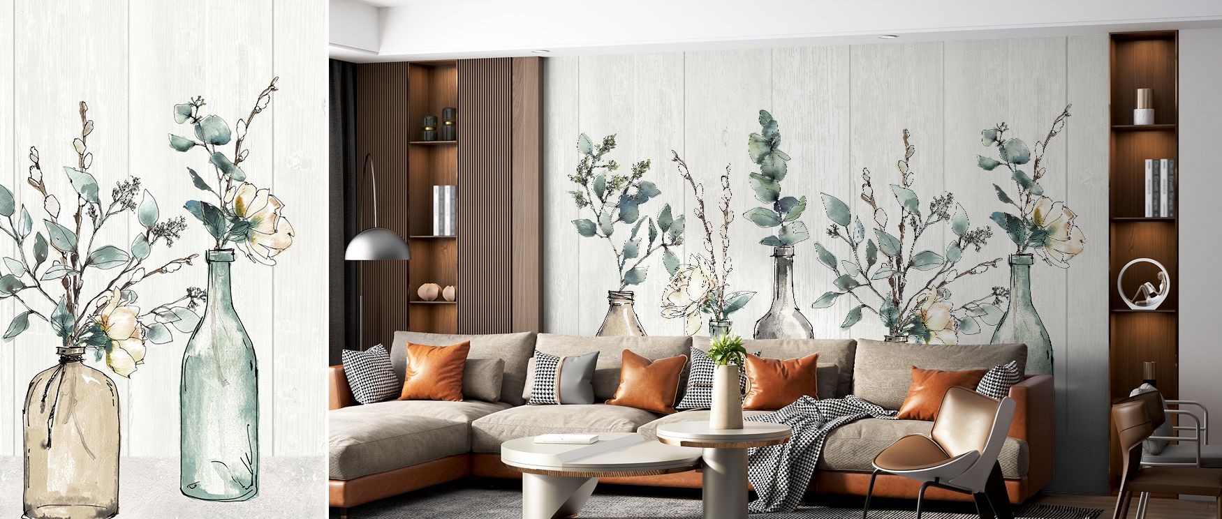 Vintage-inspired farmhouse wallpaper mural creates inviting interiors filled with rustic charm and warmth. Kitchens or bedrooms glow with timeless artistry, turning spaces into elegant sanctuaries enriched with comfort. 