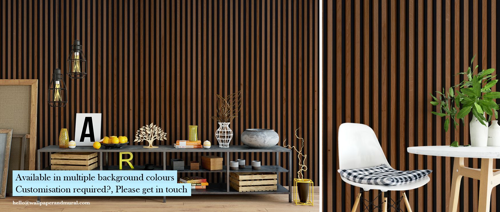 A rustic wood panel wallpaper mural with realistic slatted details adds warmth to interiors. Bedrooms or living rooms glow with charm, transforming spaces into cozy sanctuaries filled with timeless artistry and rustic elegance. 