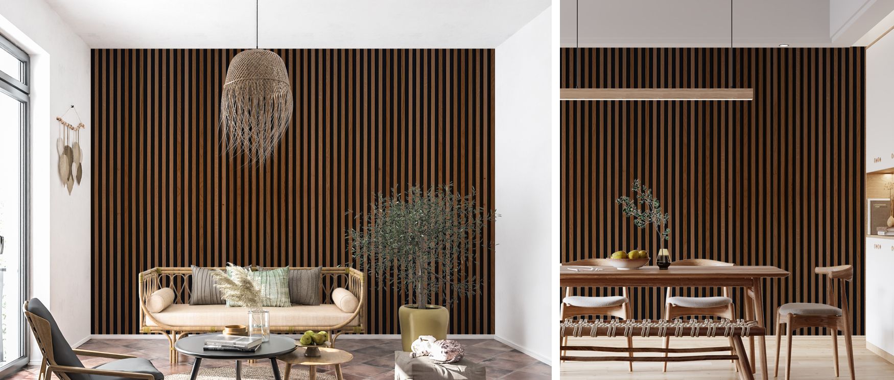 Rustic wood panel wallpaper mural with realistic textures enhances interiors with warmth. Living rooms or offices glow with cozy artistry, transforming walls into stylish retreats filled with charm and character. 