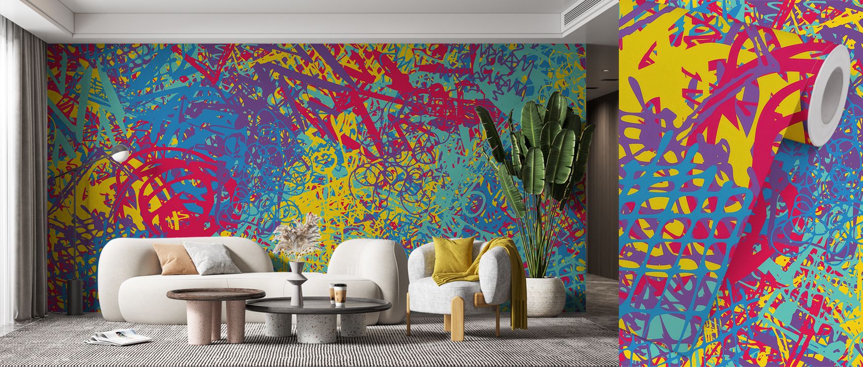 Romantic wallpaper mural design featuring enchanting artistry enriches interiors with beauty. Bedrooms or living rooms glow with intimacy, turning walls into romantic sanctuaries filled with love and elegance. 
