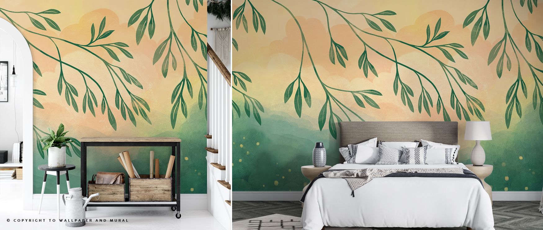 A fireflies wallpaper mural set against night skies enriches interiors with charm. Bedrooms or lounges glow with serenity, creating dreamy spaces filled with magic, artistry, and whimsical inspiration. 