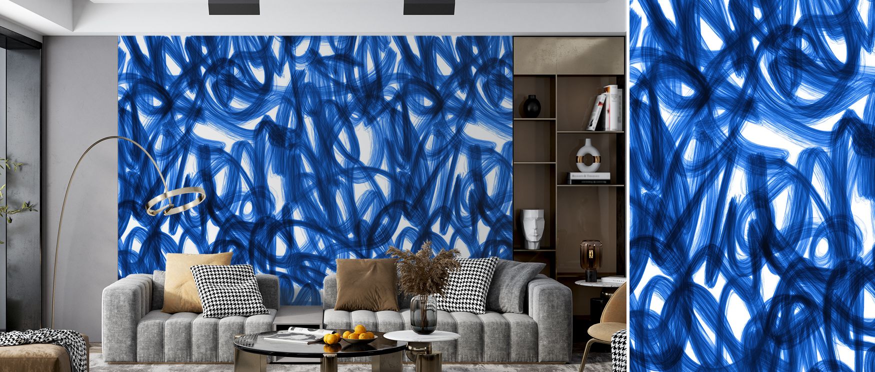 Scribble-inspired artistry appears in floating motifs across this wallpaper, filling interiors with boldness and modern charm. Ideal for offices and lounges, it transforms walls into vibrant canvases that capture energy, movement, and sophisticated abstra