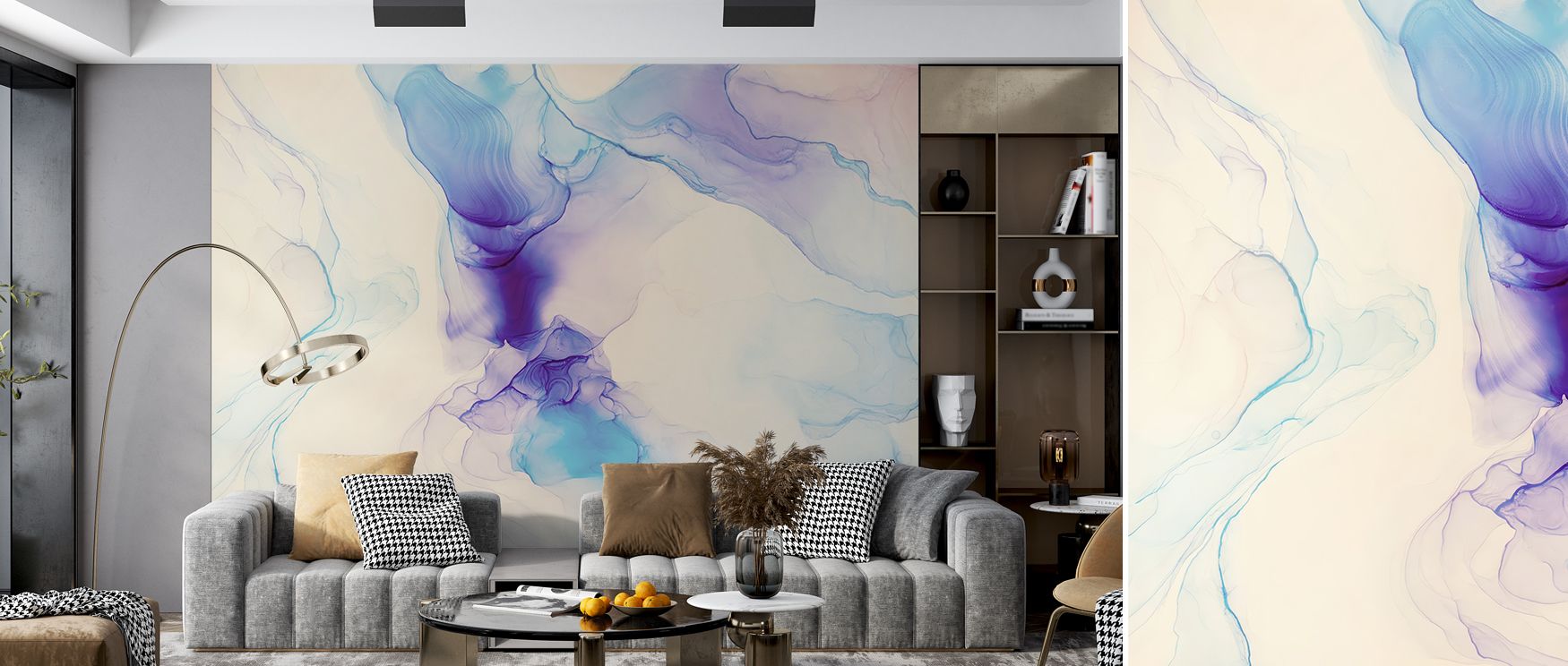 Dreamlike forms appear across this wallpaper, filling interiors with artistic calm. Bedrooms and lounges benefit from its serene imagery, as walls transform into refined canvases of beauty that enhance homes with peaceful sophistication. 