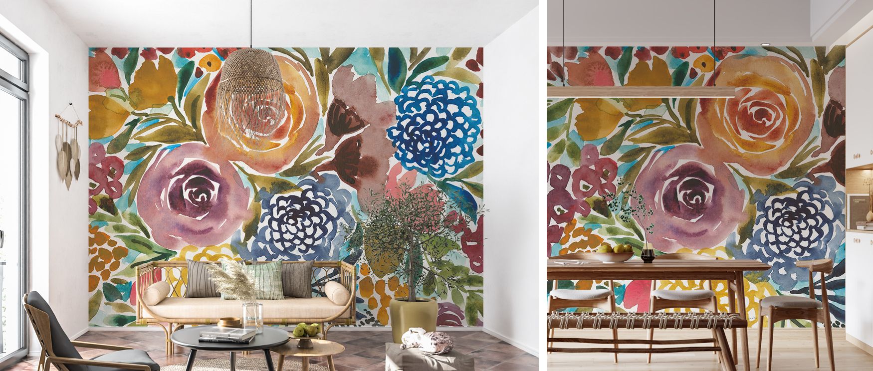 Sprays of blossoms adorn this wallpaper with subtle elegance, enhancing interiors with calmness and beauty. Designed for bedrooms and lounges, it transforms walls into refined canvases of floral artistry and timeless sophistication. 