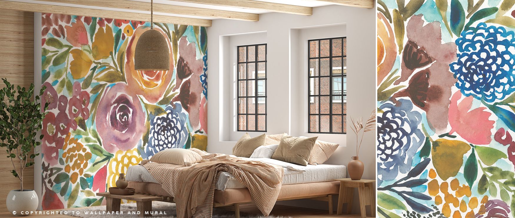 This wallpaper design captures floral sprays in graceful detail, turning bedrooms or dining rooms into refined retreats. Walls glow with natural charm, enriched with delicate blossoms that radiate serenity and timeless artistry. 