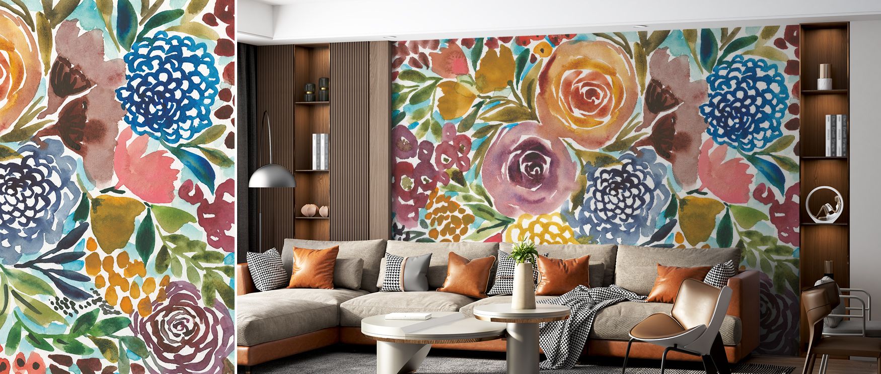 Blossoms in elegant sprays spread across this wallpaper, adding charm and calmness. Bedrooms or dining areas shine with floral detail, as walls become artistic backdrops of timeless refinement and beauty. 