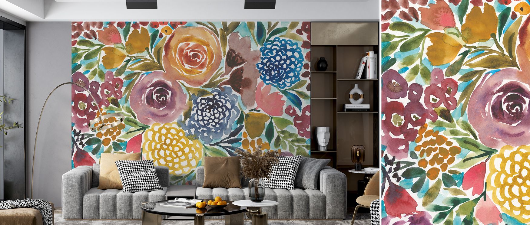 Floral sprays enrich this wallpaper with charm and elegance, designed to enhance bedrooms or living rooms. Interiors glow with serene artistry, making walls into graceful spaces filled with refined sophistication. 