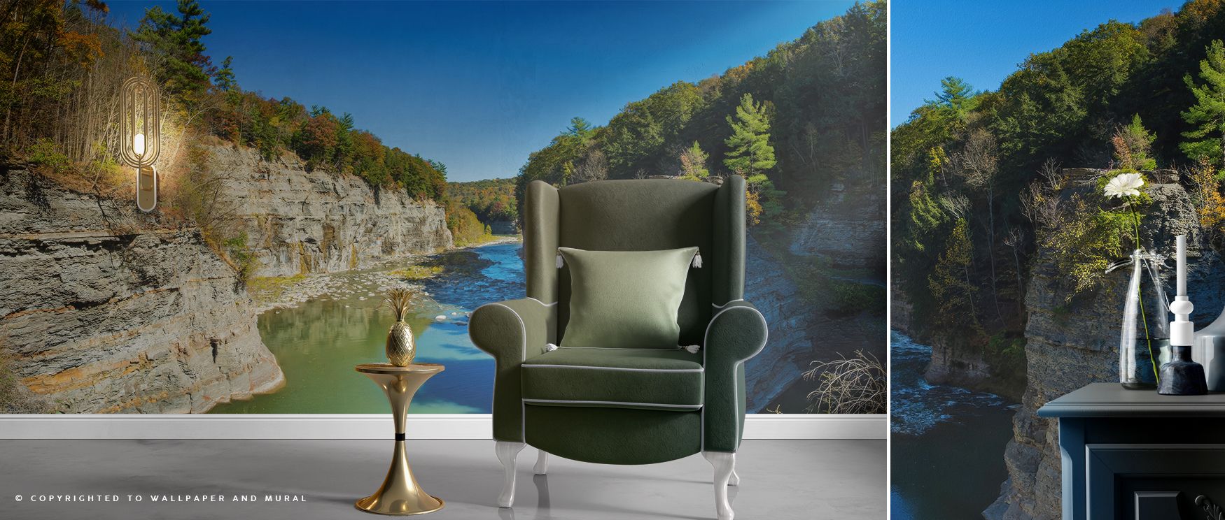 Follow Rivers Scenic Wallpaper adds professional calmness to offices where river landscapes establish refined backdrop inspiring creativity focus and serenity within stylish modern professional environments blending artistic charm and natural tranquility 