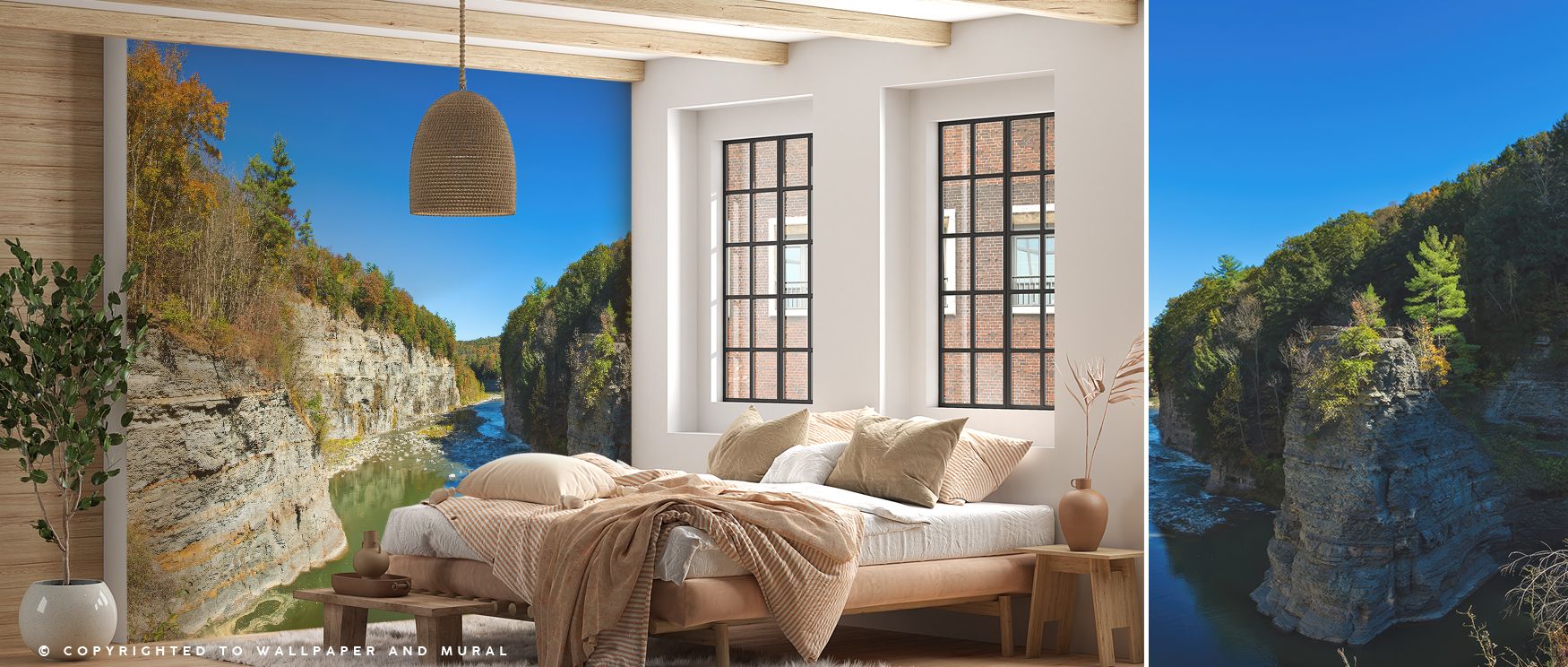 Follow Rivers Scenic Wallpaper provides offices with stylish decor where calm river imagery inspires atmosphere of creativity and professional elegance blending nature inspired artistry with sophisticated modern interiors gracefully.