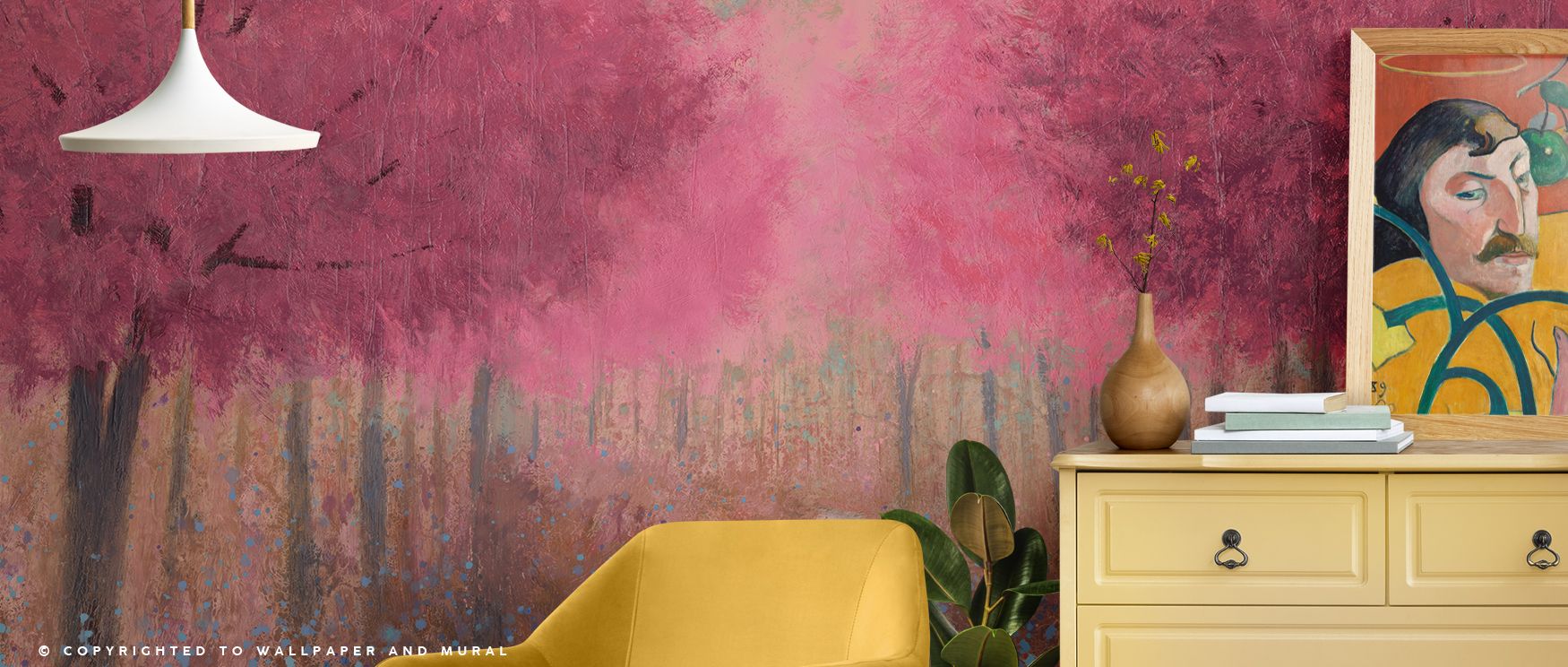 Scenic wallpaper design featuring Forest Pathway in spring enriches living rooms with timeless artistry where nature’s details and seasonal energy transform walls into joyful sanctuary filled with elegance and charm effectively. 
