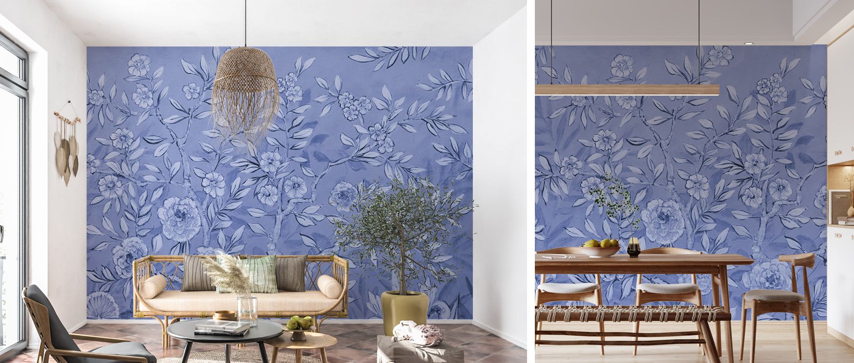 French Garden All Blue Floral Wallpaper imagery enriches bedrooms with engaging calm sanctuary where soft blossoms in blue tones create restful refined interiors filled with tranquility elegance and cultural artistry beautifully.