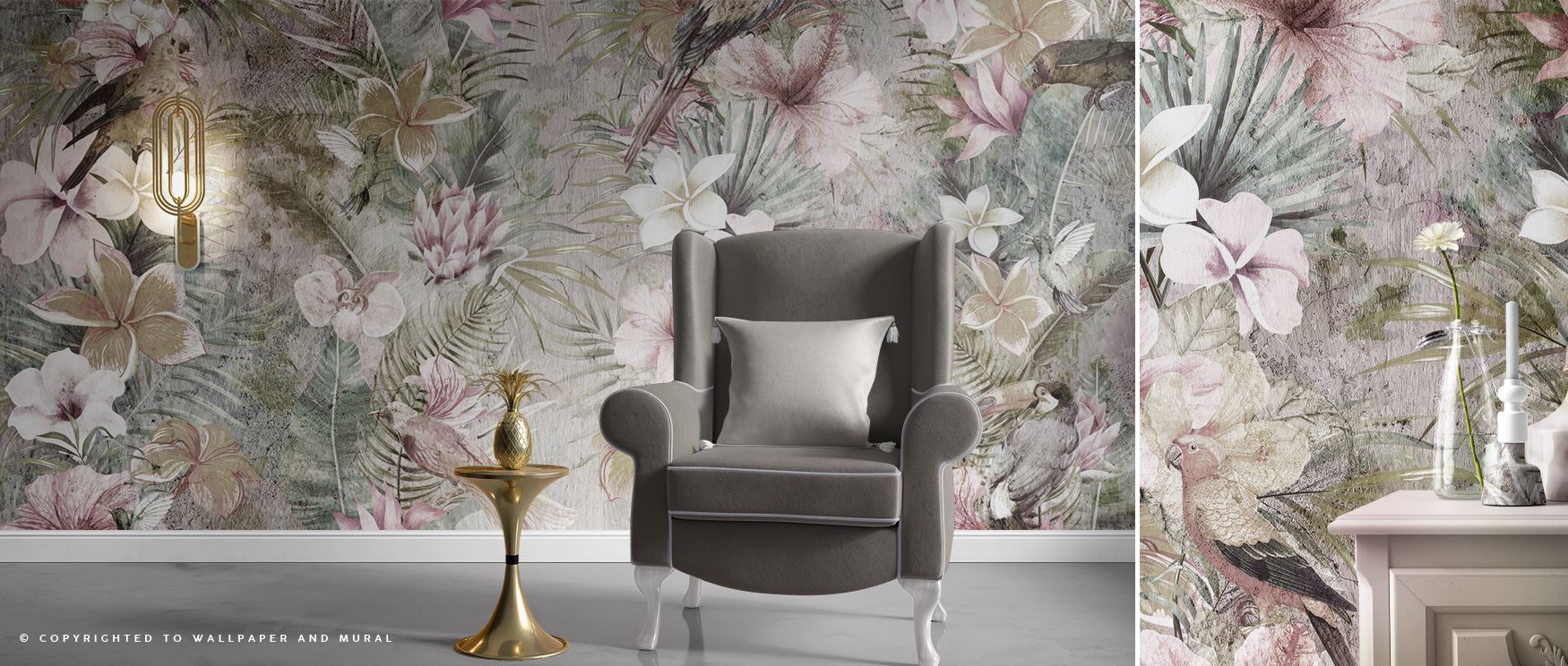 Garland Floral Wallpaper provides dining areas with refined floral decor where garland imagery inspires welcoming atmosphere blending cultural charm artistic refinement and stylish warmth enhancing mealtimes gracefully.