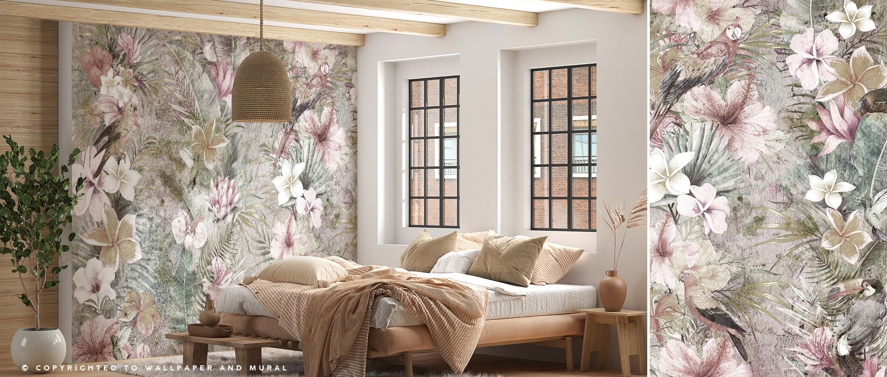 Wallpaper featuring Garland Floral design enhances dining areas with floral artistry where garlands inspire welcoming decor filled with cultural refinement stylish charm and artistic warmth transforming spaces naturally.