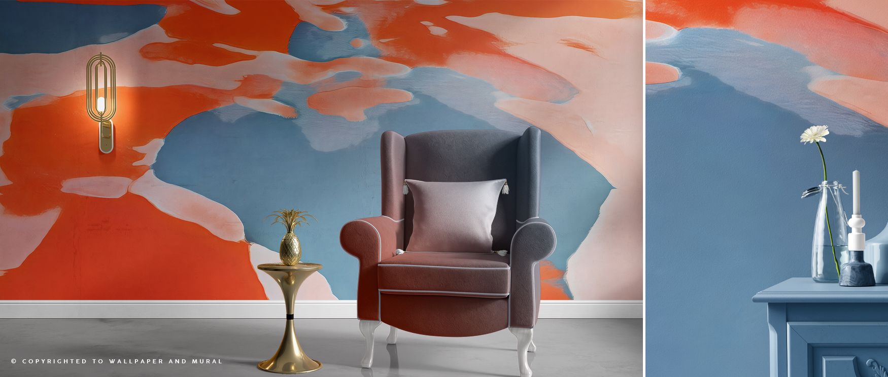 Artistic wallpaper Gemini Red Abstract transforms living rooms into modern cultural havens where bold tones create dramatic backdrop enhancing atmosphere with stylish charm cultural refinement and refined energy consistently.