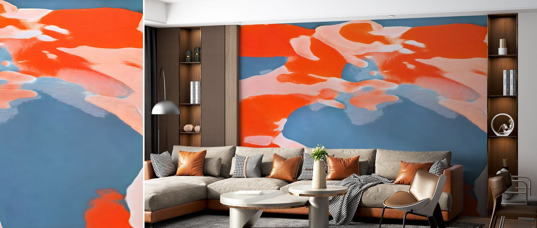 Abstract Gemini Red Wallpaper enriches bedrooms with inspiring bold sanctuary where red tones balance restful charm cultural artistry and stylish modern elegance offering refined decor naturally.