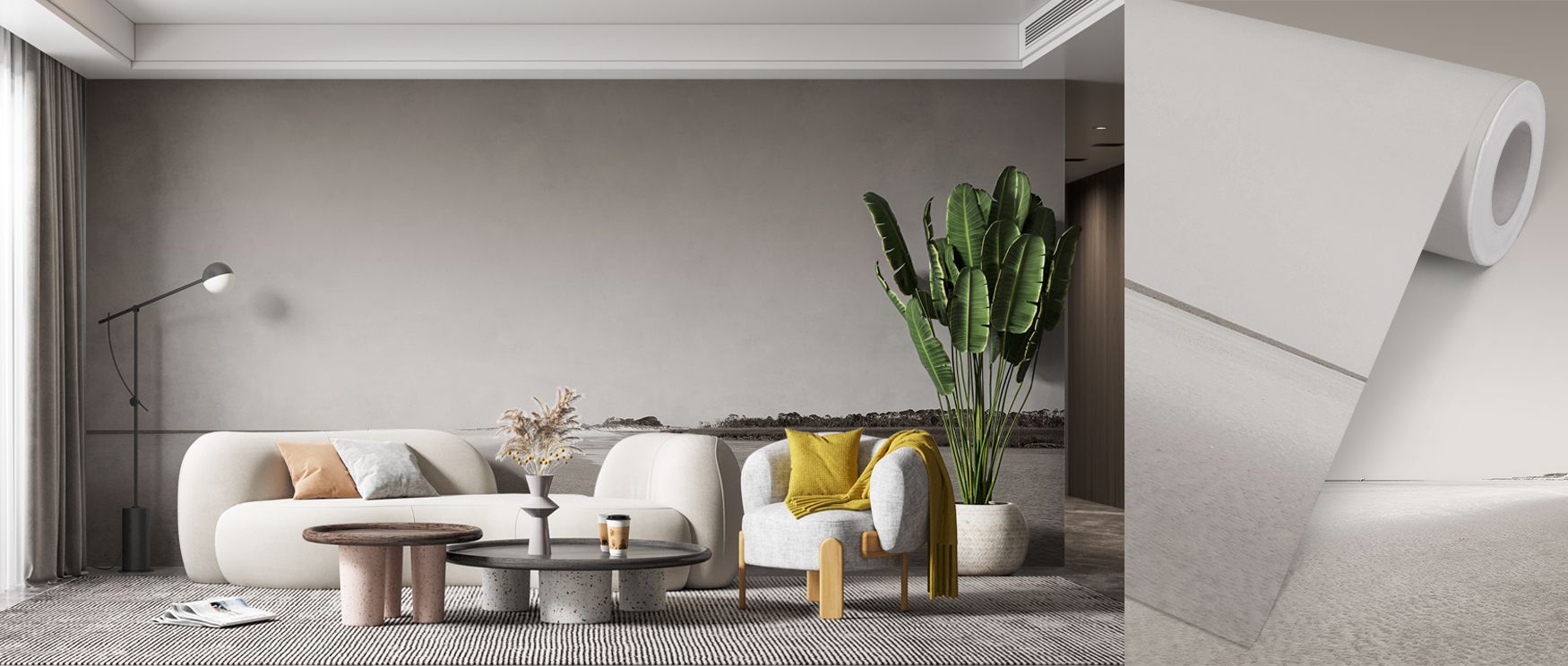 Georgia Island Scenic Wallpaper provides offices with refined coastal imagery where island scenery inspires professional calm decor blending cultural refinement natural tranquility and stylish artistic balance naturally.