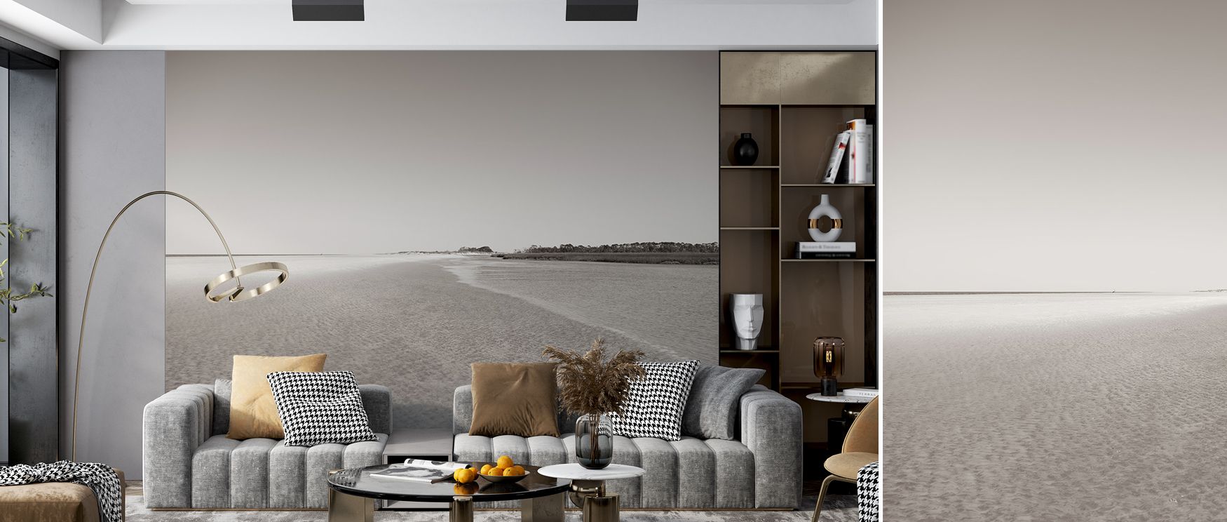 Wallpaper design Georgia Island Scenic enriches offices with artistic coastal detail where tranquil imagery inspires professional creative environments filled with cultural refinement stylish decor and natural serenity naturally.