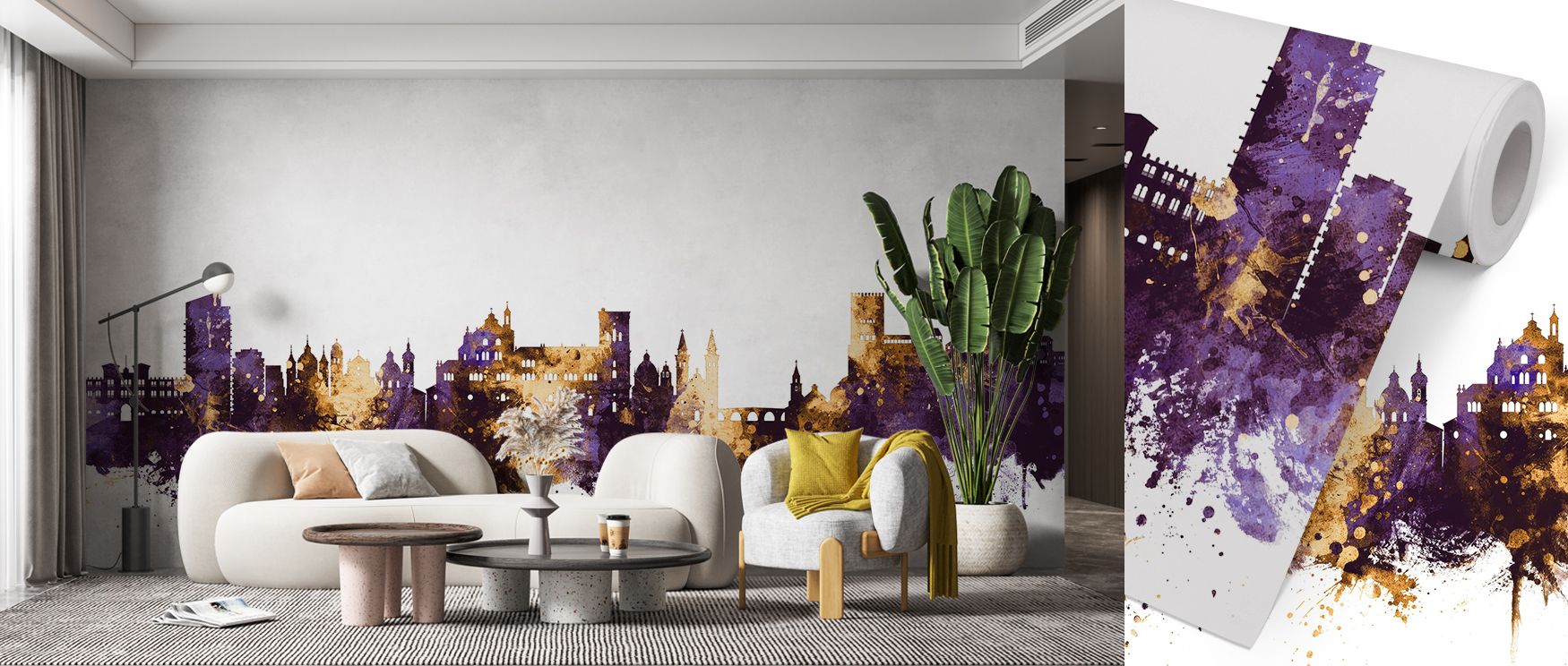 Wallpaper featuring Golden Fall Tree Scenic design enriches bedrooms with restful autumn artistry where golden leaves create calm sanctuary filled with cultural refinement stylish balance and seasonal charm offering refined interiors beautifully.