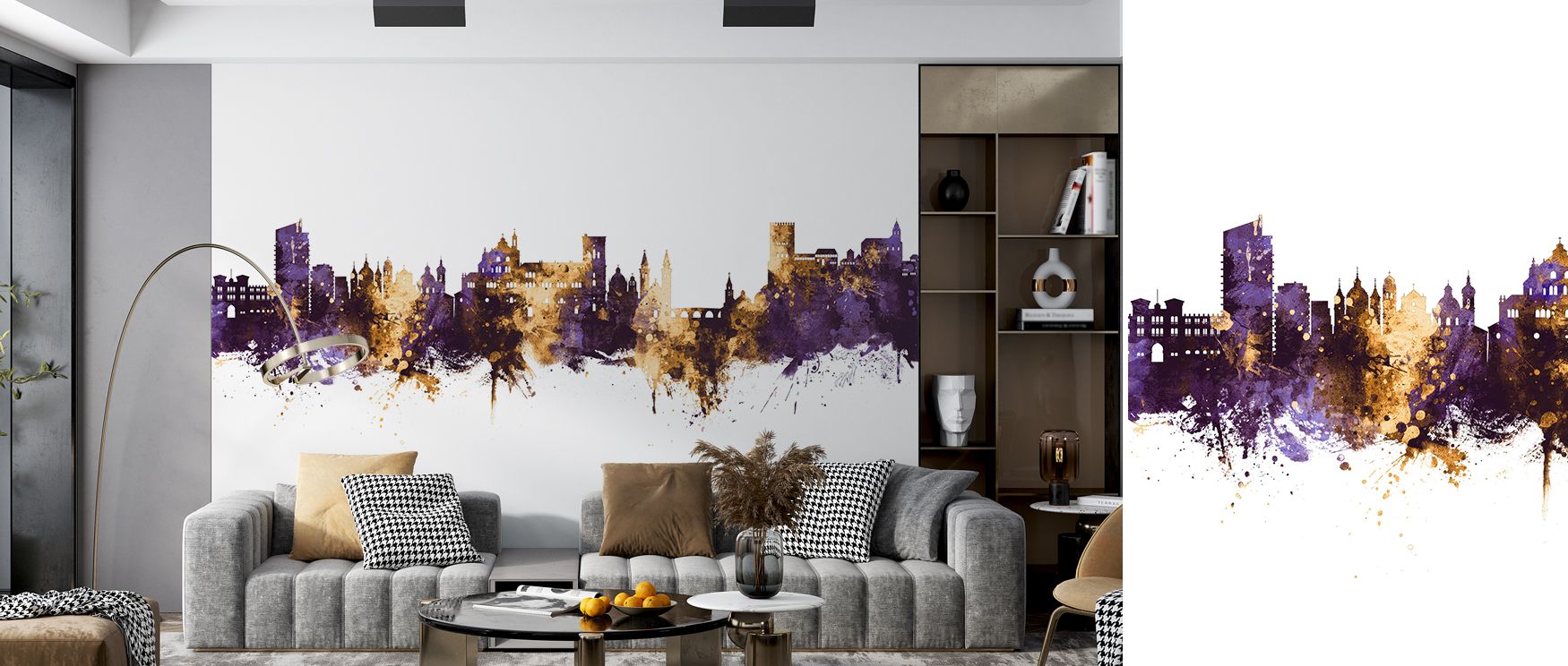 Scenic wallpaper Golden Fall Tree design enriches bedrooms with autumn tranquility where golden imagery inspires restful sanctuary enriched with cultural refinement stylish charm and seasonal balance effectively.