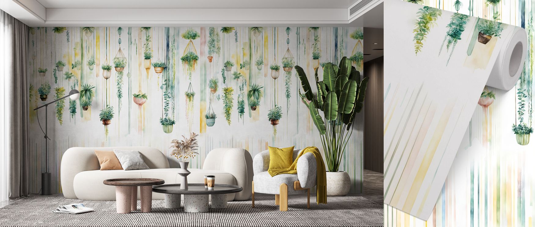 Cascading floral strokes painted in watercolor bring cheerful vibrancy to interiors, making walls radiate artistry and freshness. The hues flow naturally, capturing organic beauty while inspiring uplifting moods. Perfect for bedrooms seeking bright charm,