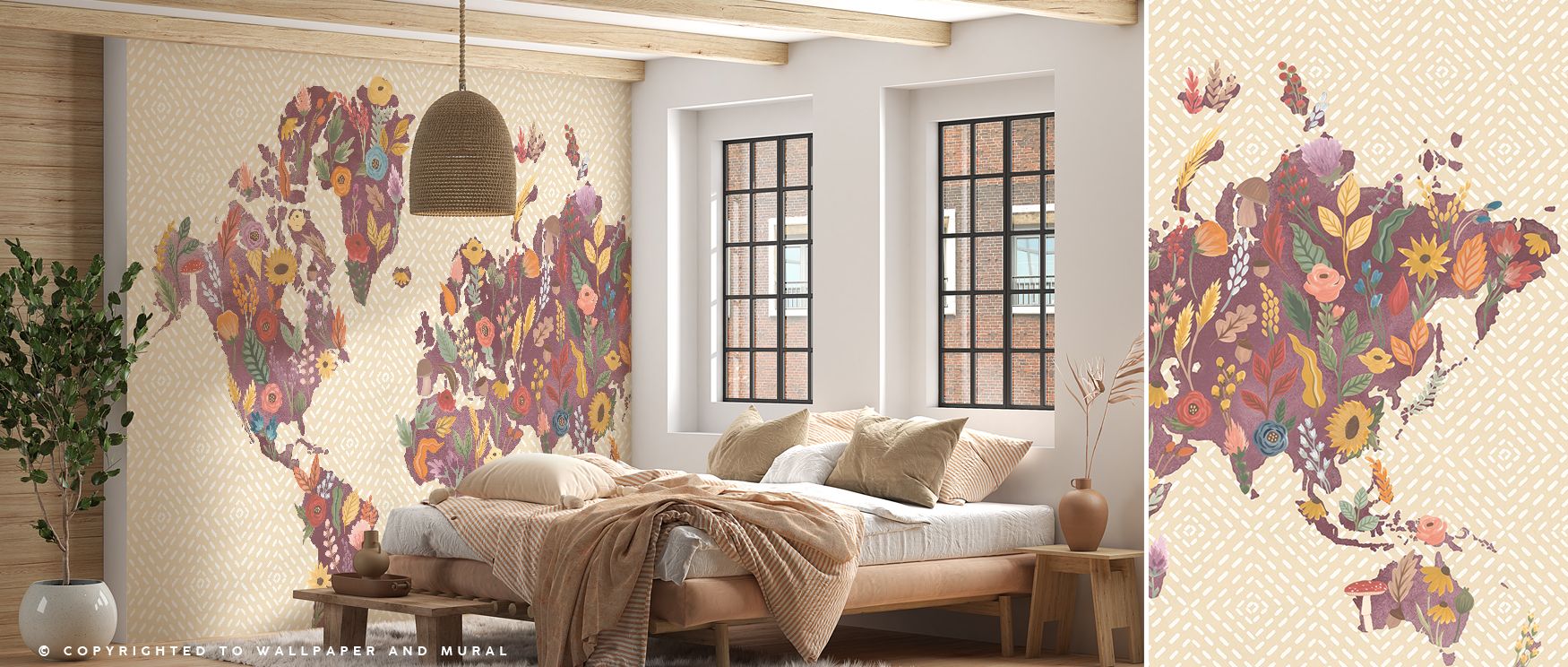 Harvest garden motifs illustrated in detail spread vibrantly across the wallpaper, their abundance radiating warmth and freshness, enriching interiors with natural charm and vitality while turning kitchens, dining areas, or living rooms into inviting retr