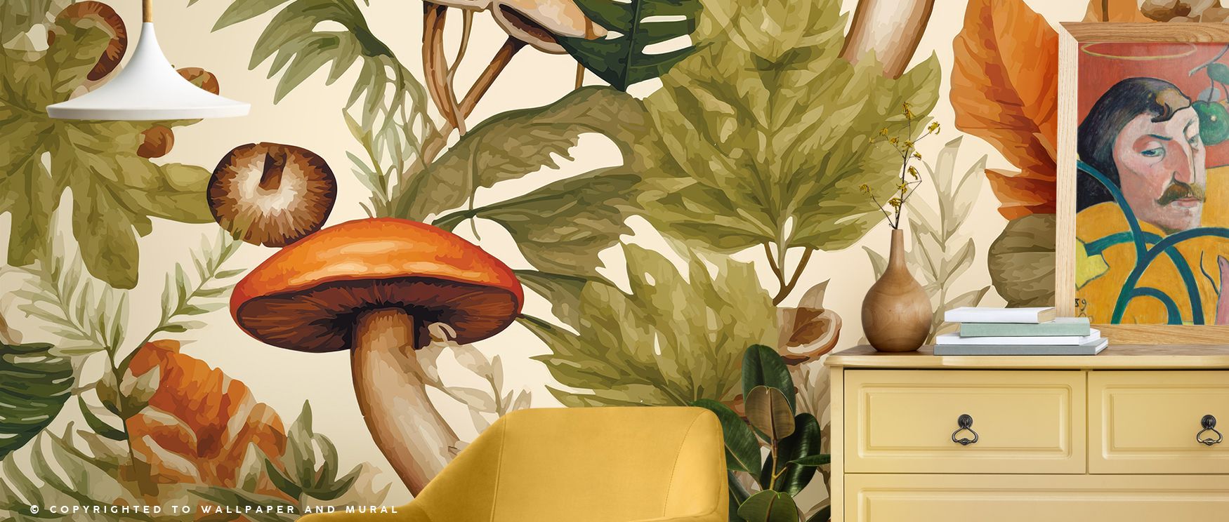 Scenic harvest imagery stretches richly across the wallpaper, creating an atmosphere of seasonal warmth and charm, enhancing interiors such as bedrooms, dining rooms, or living spaces with comfort, artistry, and the visual celebration of autumn’s beauty a