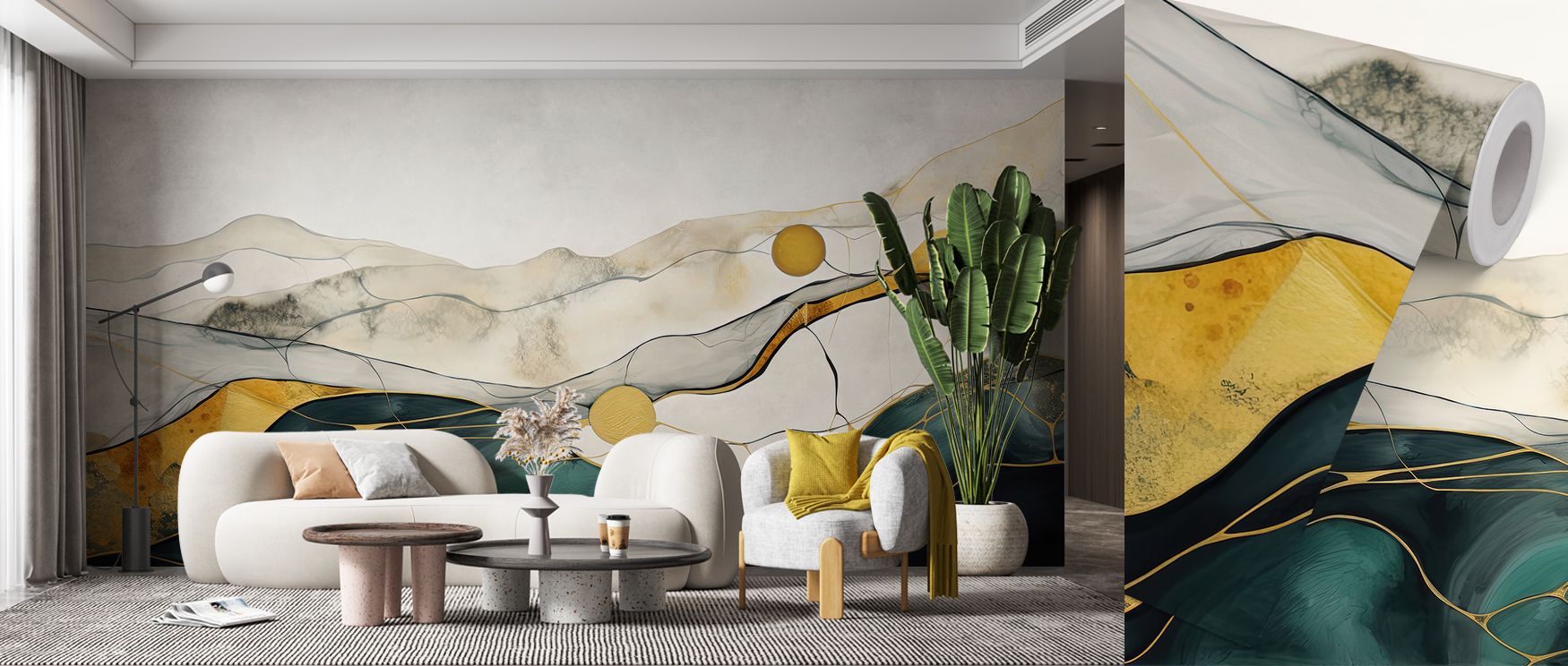Ocean imagery painted in tranquil tones spreads across the wallpaper, enriching interiors with aquatic serenity, making bedrooms, living spaces, or offices feel calm and refreshing while turning walls into scenic backdrops filled with peaceful artistry an