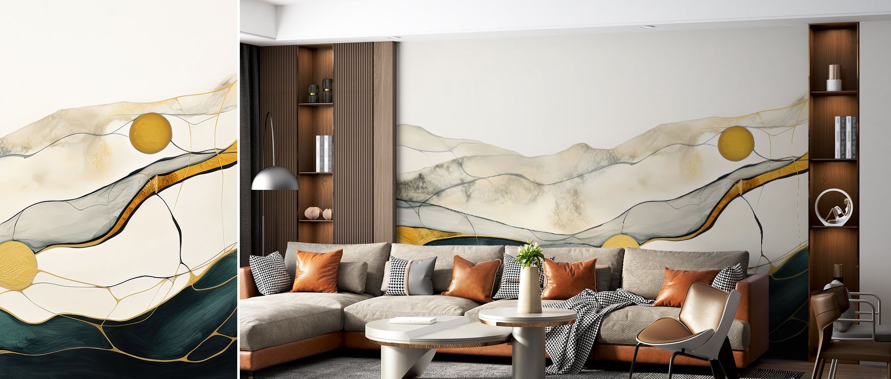 Gentle ocean scenery depicted in tranquil tones fills the wallpaper with serenity, enriching interiors with calm charm and elegance, transforming bedrooms, living areas, or offices into retreats of artistry that feel natural, peaceful, and refined in dail